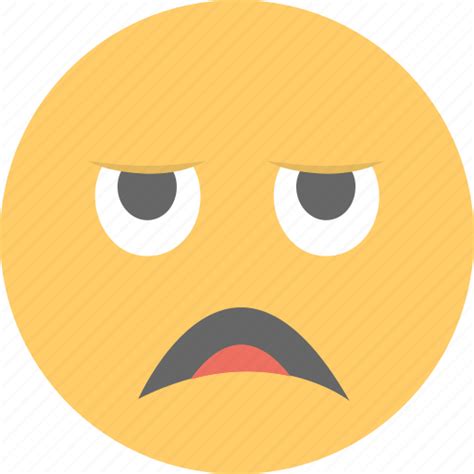 Angry, annoyed, bored face, emoji, smiley, tired face icon - Download ...