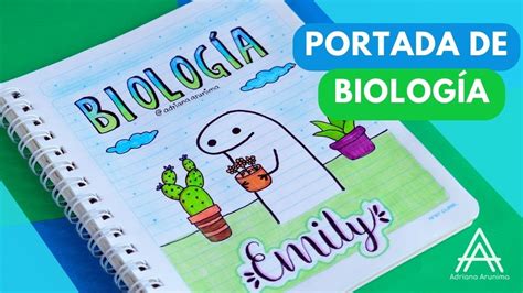 Portada de biología con flork Caratula Tapa de cuaderno YouTube