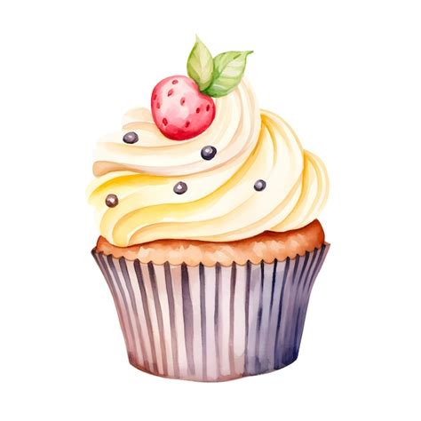 Premium Vector Watercolor Love Cupcake Clipart Vector