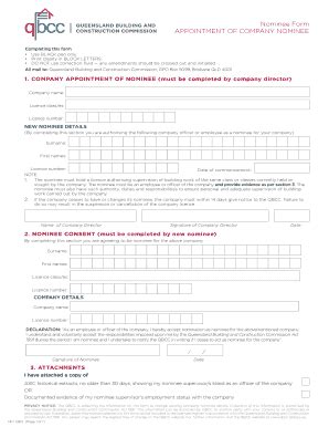 Fillable Online Nominee Form Appointment Of Company Nominee Fax Email