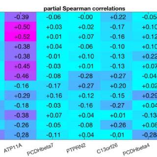 Age And Sex Adjusted Spearman Correlations Between DNA Methylation At