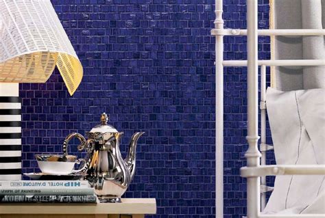 Blue Mosaic Tiled Wall - Interiors By Color