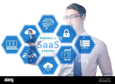 Software As A Service Saas Concept With The Businessman Stock Photo