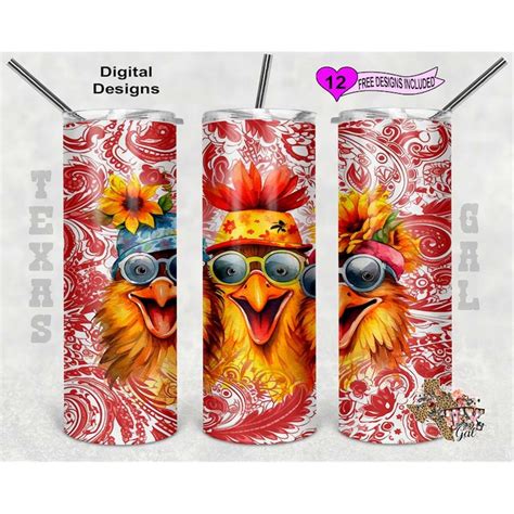 Chickens Tumbler Wrap, Funny Tumbler Wrap, Watercolor Tumble - Inspire ...