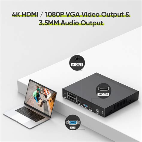 SANNCE 8MP 4K Video H 264 8CH NVR CCTV POE Recorder For Camera