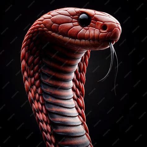 Premium Photo | A red snake with brown stripes and red stripes