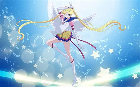 Sailor Moon Sailor Moon Crystal Blonde Blue Eyes Girl Stars Usagi