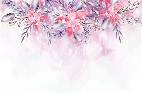 Free Vector Blooming Watercolor Flowers For Wallpaper Concept