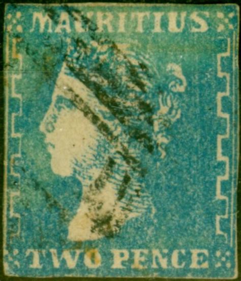 Mauritius 1859 2d Pale Blue Sg44 Good Used Example Of This Early