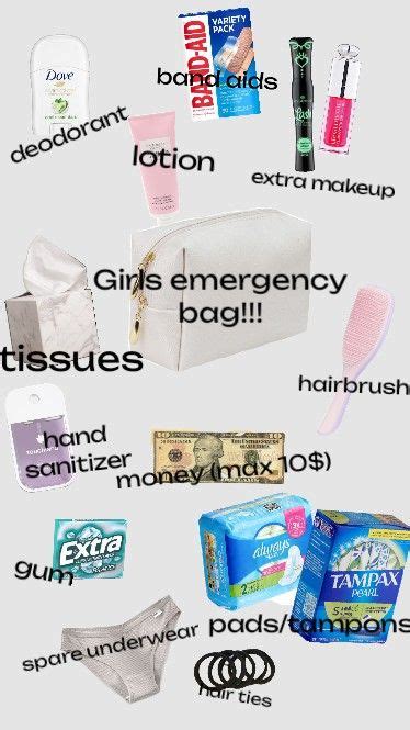 Girls Emergency Bag In 2024 Emergency Bag School Emergency Kit School Bag Essentials