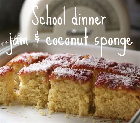 School Dinner Jam and Coconut Cake