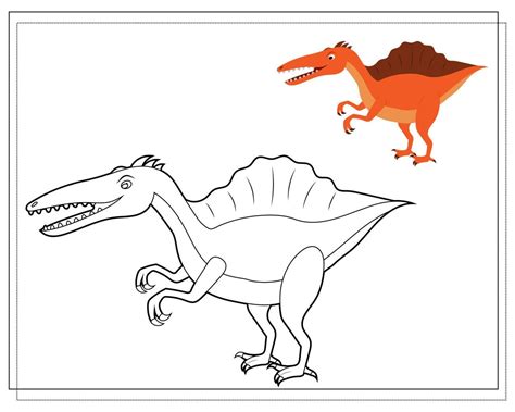 libro para colorear para niños lindo dinosaurio de dibujos animados