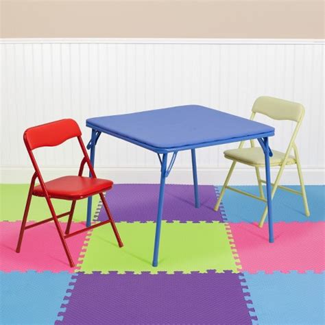 Emma And Oliver Kids 3 Piece Folding Table And Chair Set - Kids ...