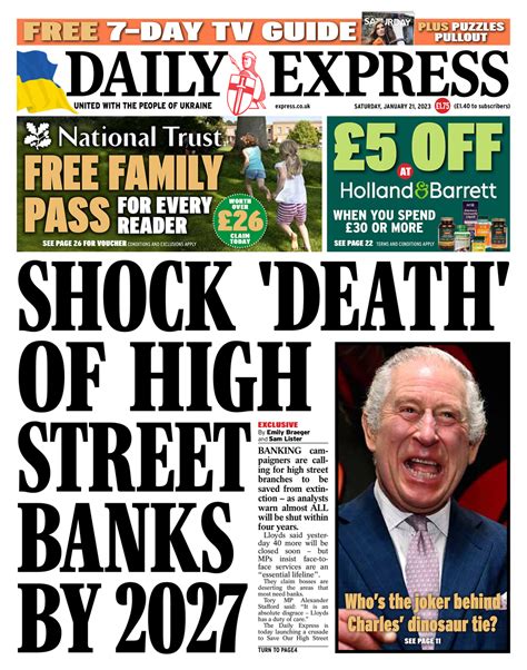 Daily Express Front Page 21st Of January 2023 Tomorrows Papers Today