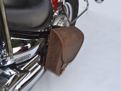 Brown Leather Swingarm Single Pannier Saddle Bag Fits Harley Davidson