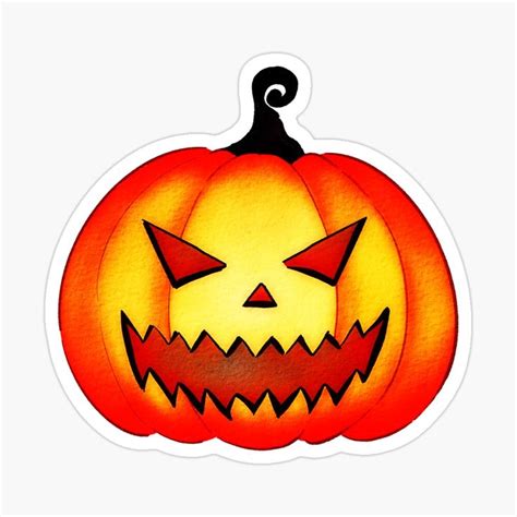 Halloween Pumpkin Face Sticker For Sale By Star Air Pumpkin Faces