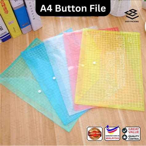 Thick A4 Button File Folder File Bag Office Document Folder Student ...