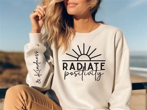 Radiate Positivity And Kindness Svg Png Boho Inspirational Sleeve Svg