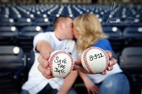 Cool Engagement Save The Date Photo Baseball Wedding Theme Softball Wedding Baseball Inspired