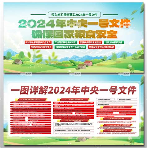 2024年中央一号文件确保国家粮食安全展板素材模板下载 图巨人