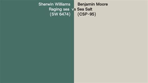 Sherwin Williams Raging Sea SW 6474 Vs Benjamin Moore Sea Salt CSP