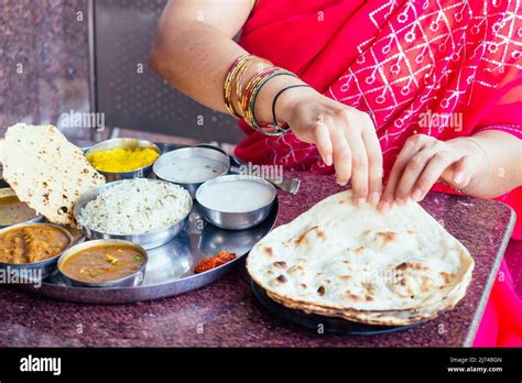 Close Up Photo Of Indian Traditional Vegetarian Thali From Rice Dal