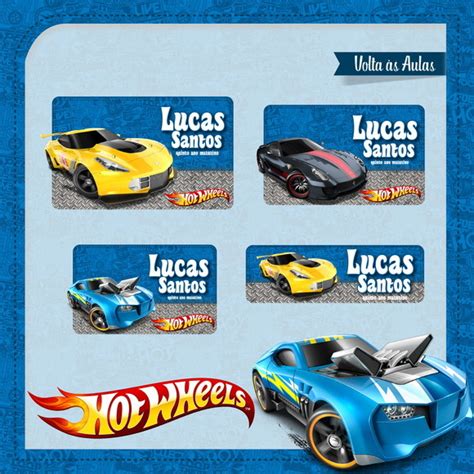 Arquivo De Corte Etiqueta Escolar Hot Wheels Elo