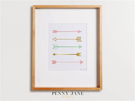 Arrows Wall Decor Arrow Art Print Pink Gold Arrow Art Baby - Etsy