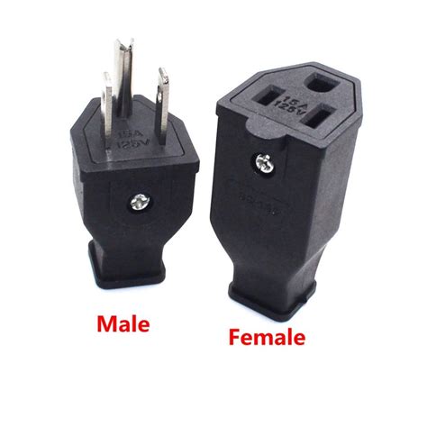 US American 3 Pins Industrial AC Electrical Power Rewireable Plug Male