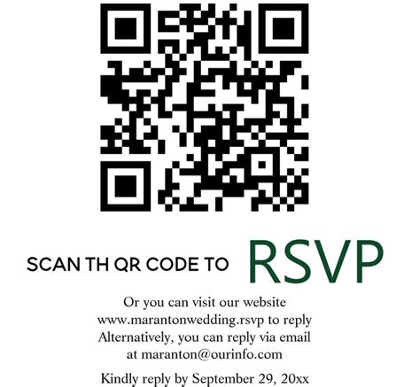 Qr Code Online Rsvp Modern Emerald Green Wedding Enclosure Card Zazzle