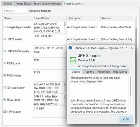 Plugins Settings Digikam Manual Documentation