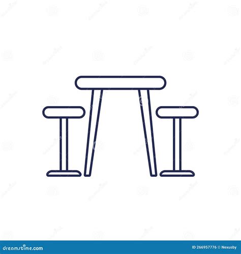 Dining Table And Chairs Icon Line Vector Stock Vector Illustration