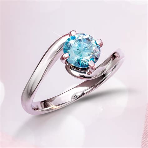 Moissanite Azure Solitaire Ring