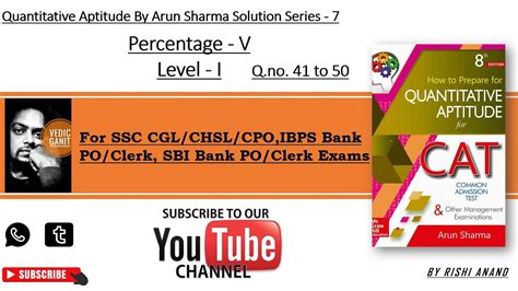 Quantitative Aptitude By Arun Sharma Solution Series Percentage Part