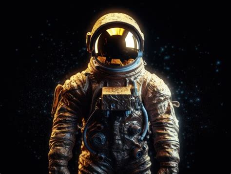 Premium Photo Astronaut In Spacesuit Against The Background Of The