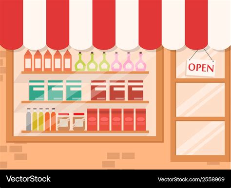 Store and Market background with shelf Royalty Free Vector