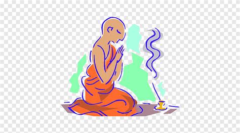 Buddhism Prayer Bhikkhu Monk Burn Incense And Pray Monk Purple