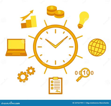 Time Management Concept Poster On White Background Stock Vector