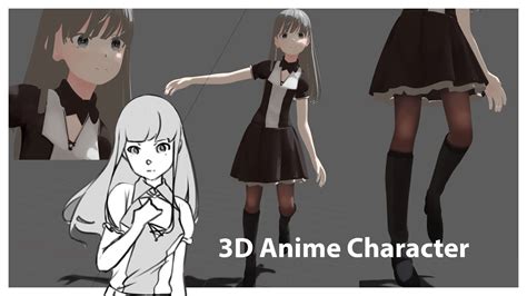 3d Anime Character [hair Physics And Material Setup] Blender Youtube