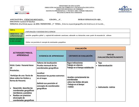 Planificación Semanal Meduca