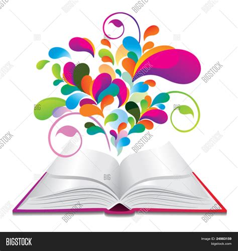 Open book with color splash. Stock Vector & Stock Photos | Bigstock