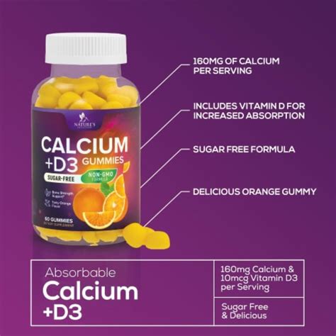 Sugar Free Calcium Gummy Bites Plus Iu Vitamin D Bone Immune