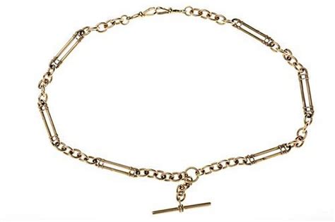 9ct Gold Albert Chain With T Bar And Swivel Clasps Necklacechain