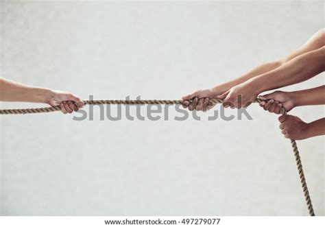 Hands Rivals Pulling Tug War Stock Photo Edit Now 497279077