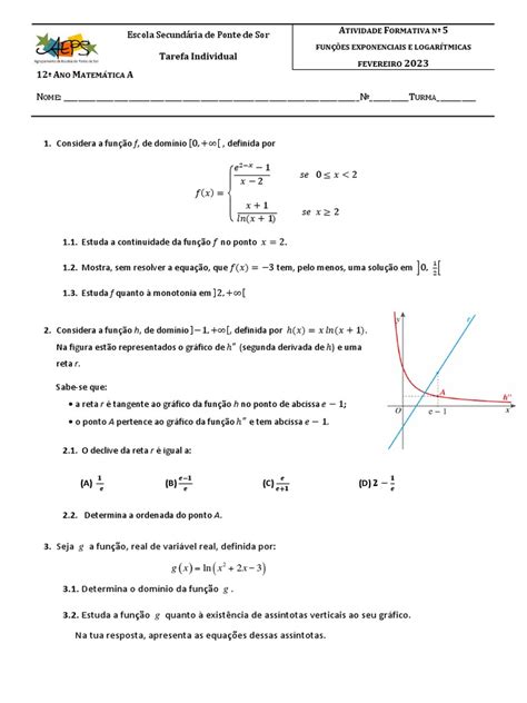 Atividade Formativa 5 Derivadas Função Exponencial E Logaritmica