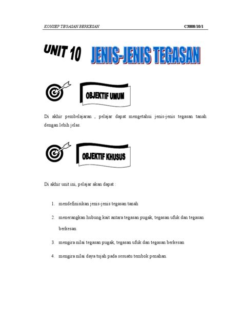 Unit 10 Jenis Jenis Tegasan Tanah Pdf