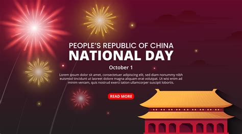 Peoples Republic of China national day background with fireworks and ...