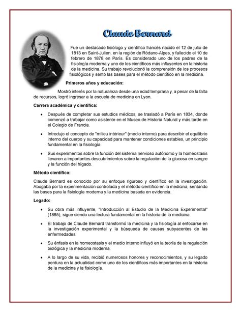 Biografias Biograf A De Claude Bernard Ignacio Felipe Louis Pasteur