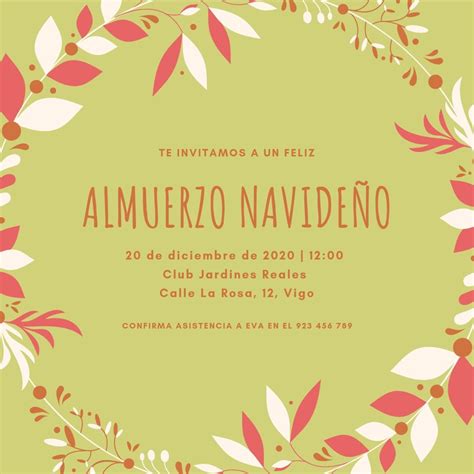 Plantillas Para Invitaciones A Almorzar Editables Canva