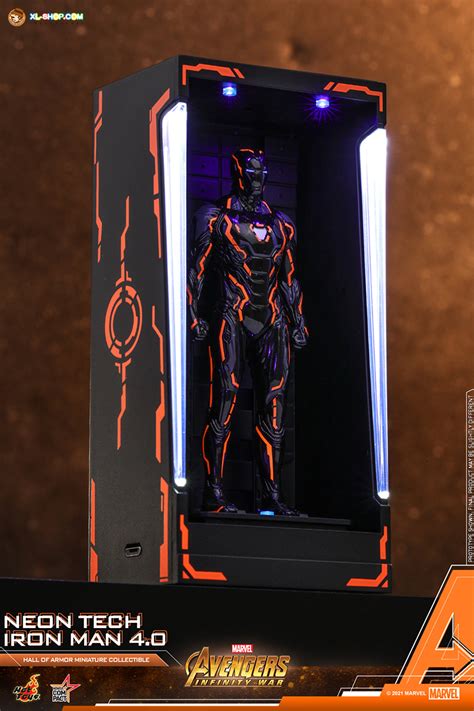Hot Toys MMSC021 Avengers Infinity War Neon Tech Iron Man 4 0 Hall Of Armor Miniature